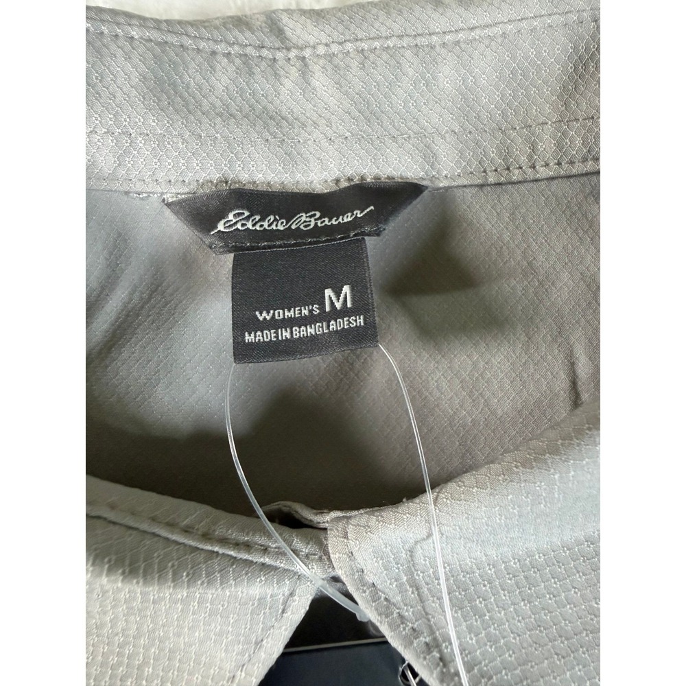 Eddie Bauer Sleeveless Tech Shirt Women's M Grey Textured Slim Fit Sporty Chic - Picture 4 of 7